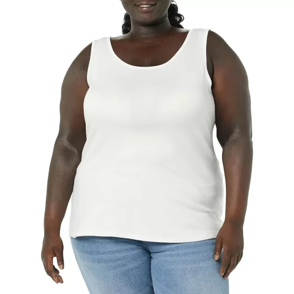 Amazon Essentials Womens Tank Top Available in Plus Size Multipacks2 White