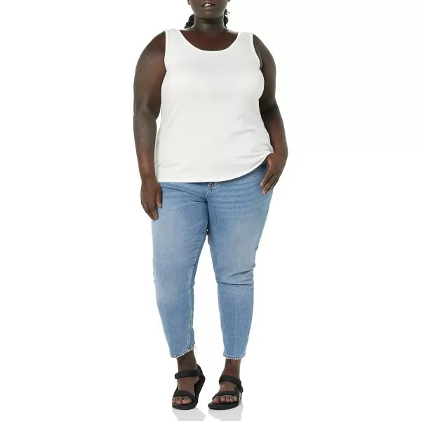 Amazon Essentials Womens Tank Top Available in Plus Size Multipacks2 White