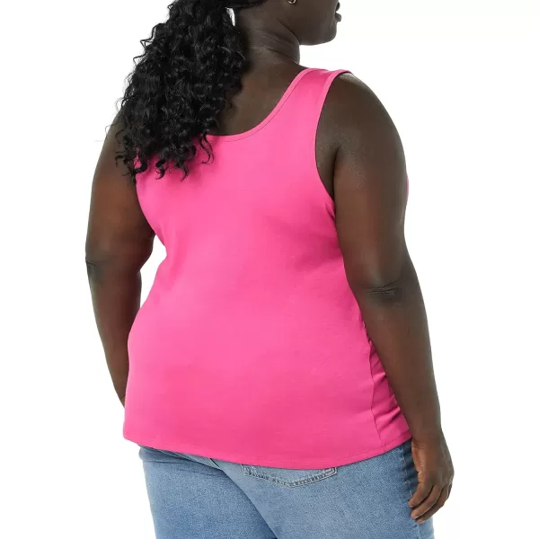 Amazon Essentials Womens Tank Top Available in Plus Size Multipacks2 WhiteDark Pink