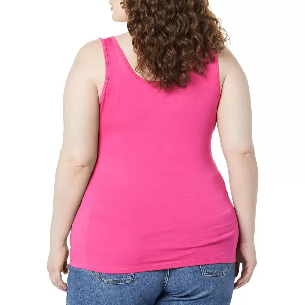 Amazon Essentials Womens Tank Top Available in Plus Size Multipacks2 WhiteDark Pink