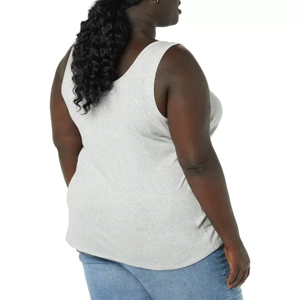 Amazon Essentials Womens Tank Top Available in Plus Size Multipacks2 WhiteLight Grey Heather