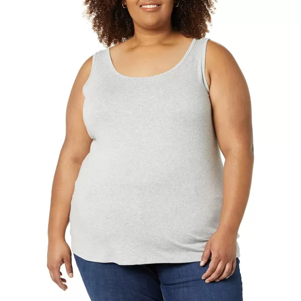 Amazon Essentials Womens Tank Top Available in Plus Size Multipacks2 WhiteLight Grey Heather