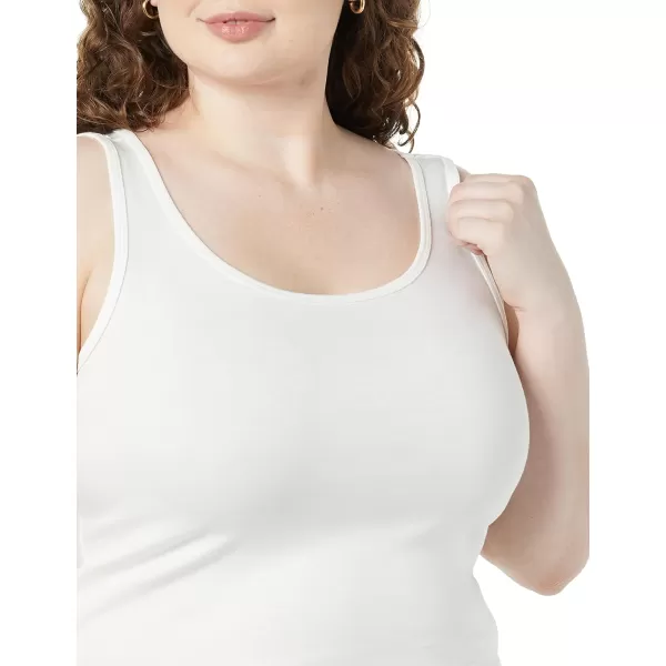 Amazon Essentials Womens Tank Top Available in Plus Size Multipacks2 WhiteLight Grey Heather