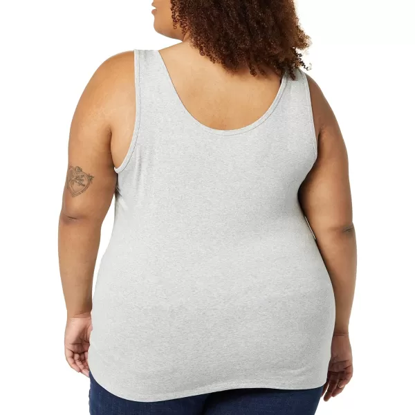 Amazon Essentials Womens Tank Top Available in Plus Size Multipacks2 WhiteLight Grey Heather