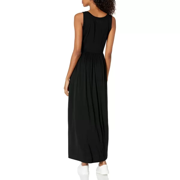 Amazon Essentials Womens Tank Waisted Maxi Dress Available in Plus SizeSustainably Sourced Rayon Blend Black