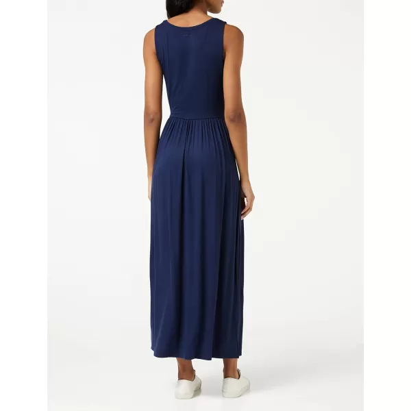 Amazon Essentials Womens Tank Waisted Maxi Dress Available in Plus SizeSustainably Sourced Rayon Blend Navy