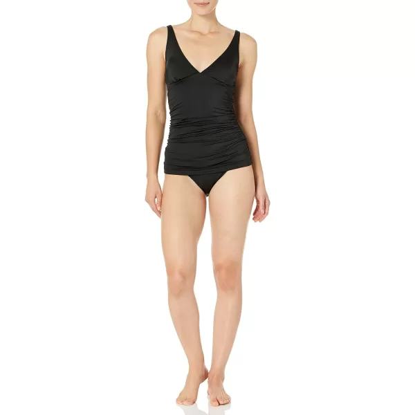 Amazon Essentials Womens Tankini Swim Top Available in Plus SizeWashed Black
