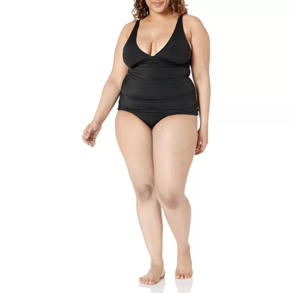 Amazon Essentials Womens Tankini Swim Top Available in Plus SizeWashed Black