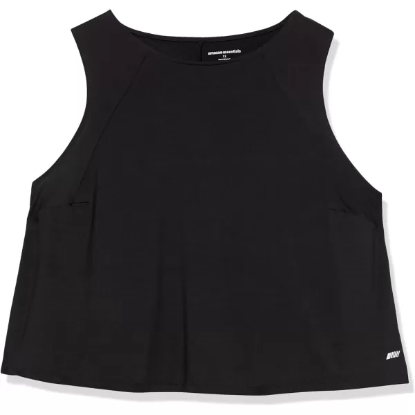 Amazon Essentials Womens Tech Stretch Cropped LooseFit TankBlack