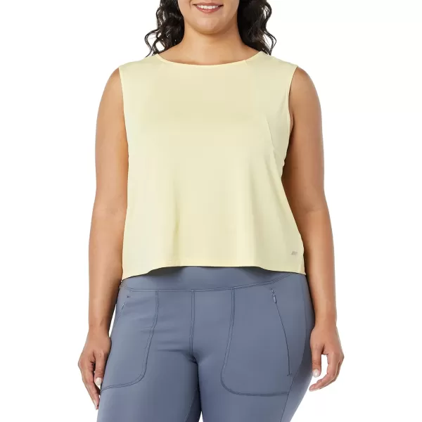 Amazon Essentials Womens Tech Stretch Cropped LooseFit TankLight Yellow