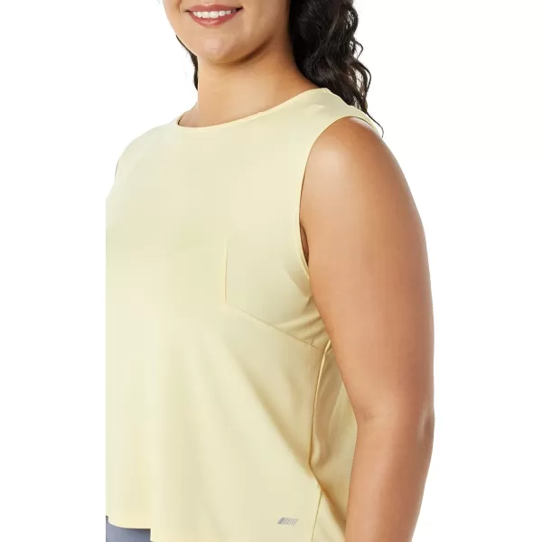 Amazon Essentials Womens Tech Stretch Cropped LooseFit TankLight Yellow