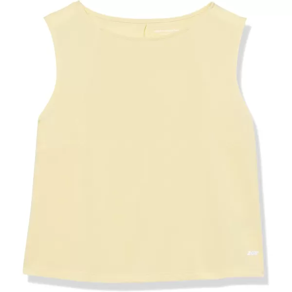 Amazon Essentials Womens Tech Stretch Cropped LooseFit TankLight Yellow