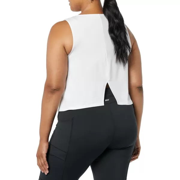 Amazon Essentials Womens Tech Stretch Cropped LooseFit TankWhite