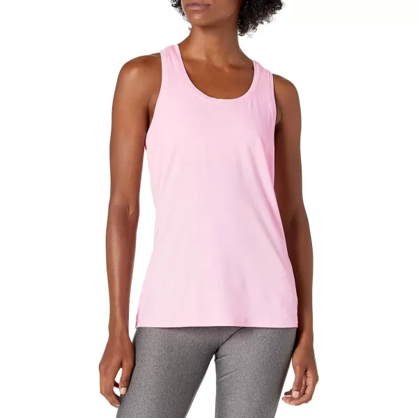 Amazon Essentials Womens Tech Stretch Racerback Tank Top Available in Plus Size Multipacks2 Black Space DyeLight Pink