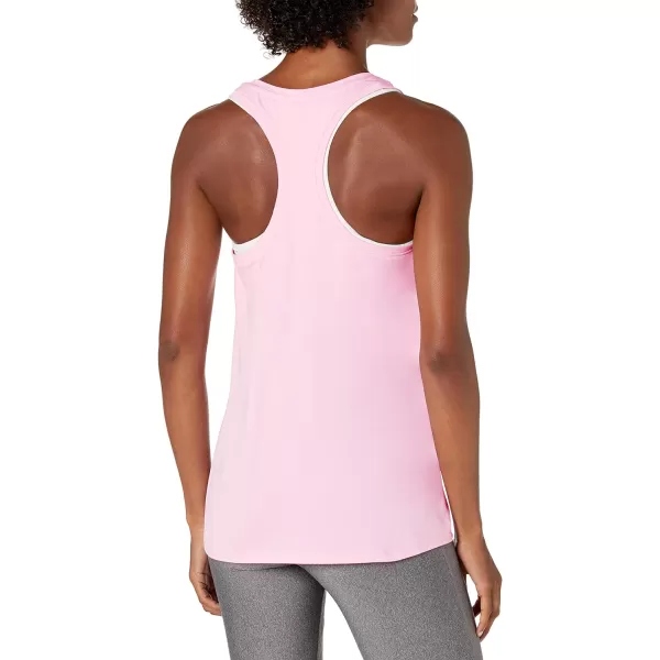 Amazon Essentials Womens Tech Stretch Racerback Tank Top Available in Plus Size Multipacks2 Black Space DyeLight Pink