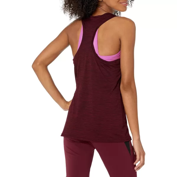 Amazon Essentials Womens Tech Stretch Racerback Tank Top Available in Plus Size Multipacks2 BlackBurgundy Space Dye