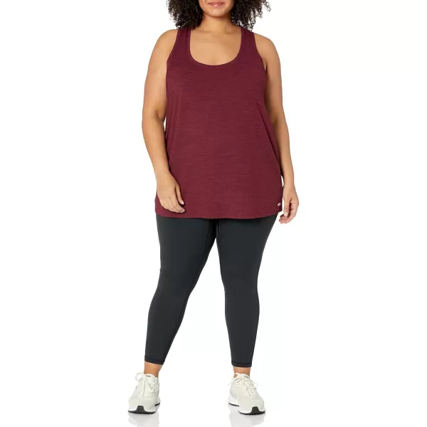 Amazon Essentials Womens Tech Stretch Racerback Tank Top Available in Plus Size Multipacks2 BlackBurgundy Space Dye