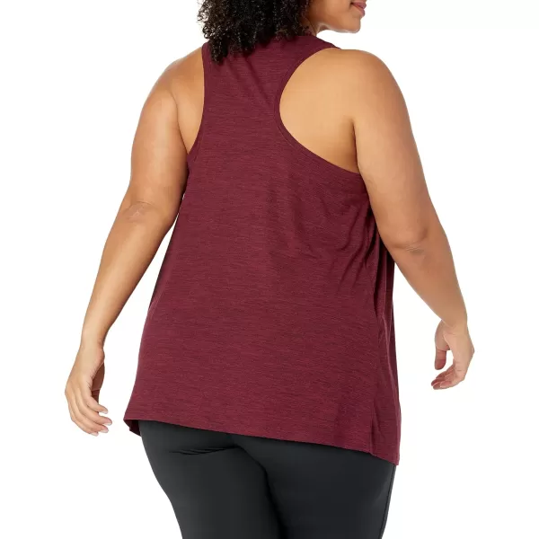 Amazon Essentials Womens Tech Stretch Racerback Tank Top Available in Plus Size Multipacks2 BlackBurgundy Space Dye