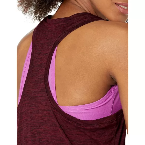 Amazon Essentials Womens Tech Stretch Racerback Tank Top Available in Plus Size Multipacks2 BlackBurgundy Space Dye