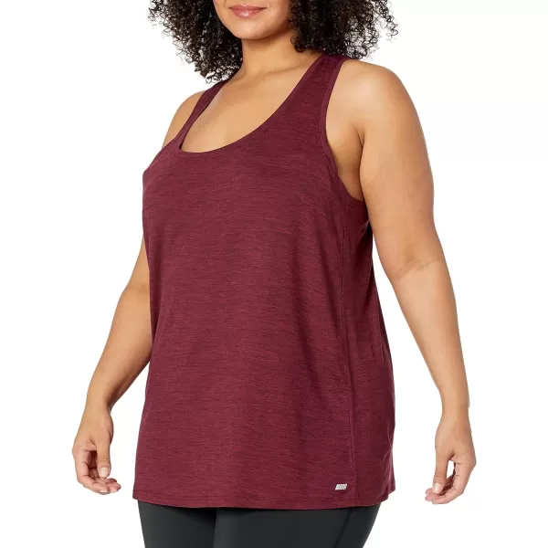 Amazon Essentials Womens Tech Stretch Racerback Tank Top Available in Plus Size Multipacks2 BlackBurgundy Space Dye