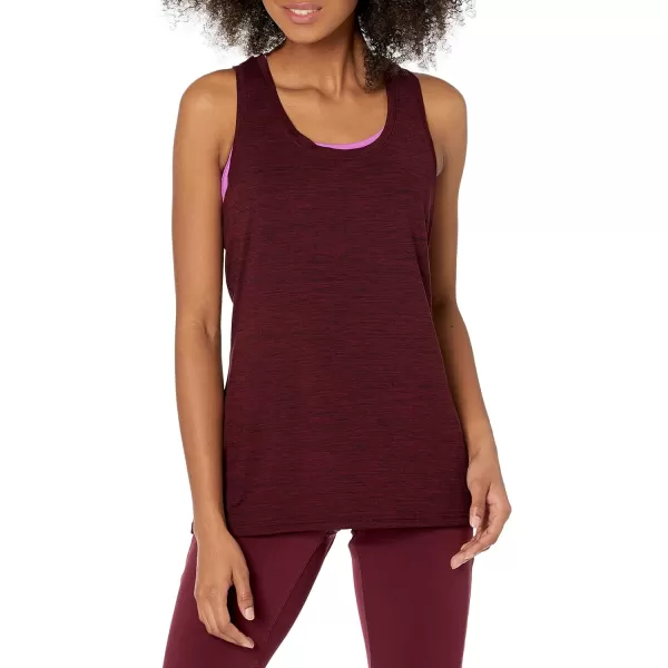 Amazon Essentials Womens Tech Stretch Racerback Tank Top Available in Plus Size Multipacks2 BlackBurgundy Space Dye