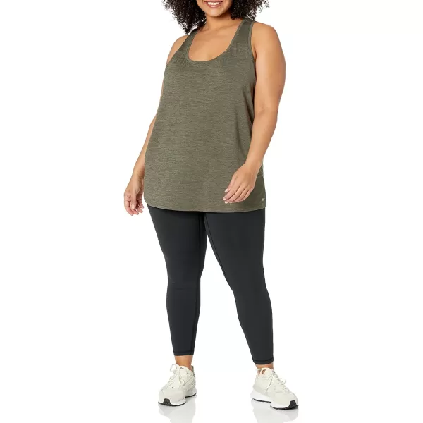 Amazon Essentials Womens Tech Stretch Racerback Tank Top Available in Plus Size Multipacks2 BlackOlive Space Dye