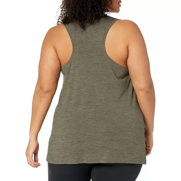 Amazon Essentials Womens Tech Stretch Racerback Tank Top Available in Plus Size Multipacks2 BlackOlive Space Dye