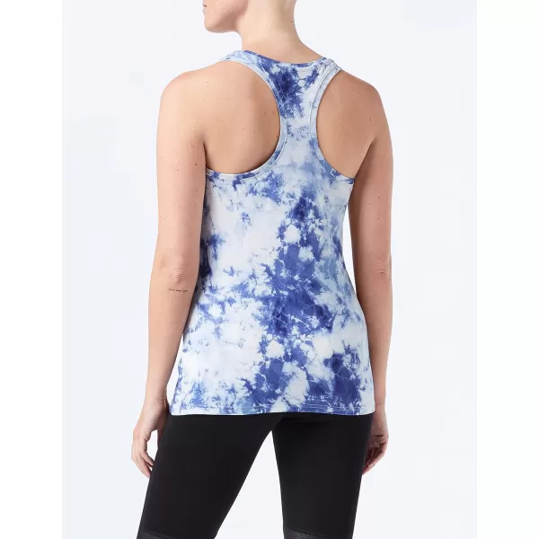 Amazon Essentials Womens Tech Stretch Racerback Tank Top Available in Plus Size Multipacks2 NavyWhite Tie Dye