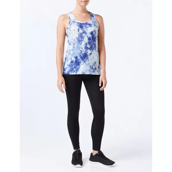 Amazon Essentials Womens Tech Stretch Racerback Tank Top Available in Plus Size Multipacks2 NavyWhite Tie Dye
