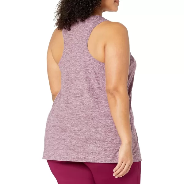 Amazon Essentials Womens Tech Stretch Racerback Tank Top Available in Plus Size Multipacks2 Plum Space DyeSalmon Pink Space Dye
