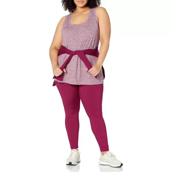 Amazon Essentials Womens Tech Stretch Racerback Tank Top Available in Plus Size Multipacks2 Plum Space DyeSalmon Pink Space Dye