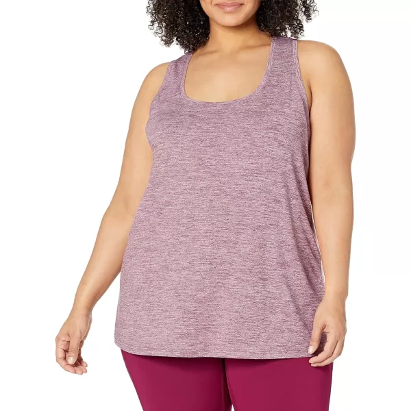 Amazon Essentials Womens Tech Stretch Racerback Tank Top Available in Plus Size Multipacks2 Plum Space DyeSalmon Pink Space Dye