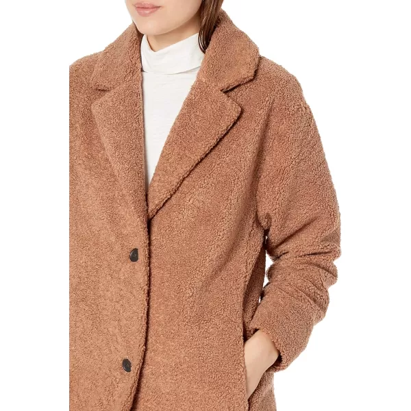 Amazon Essentials Womens Teddy Bear Fleece OversizedFit Lapel Jacket Previously Daily RitualCamel