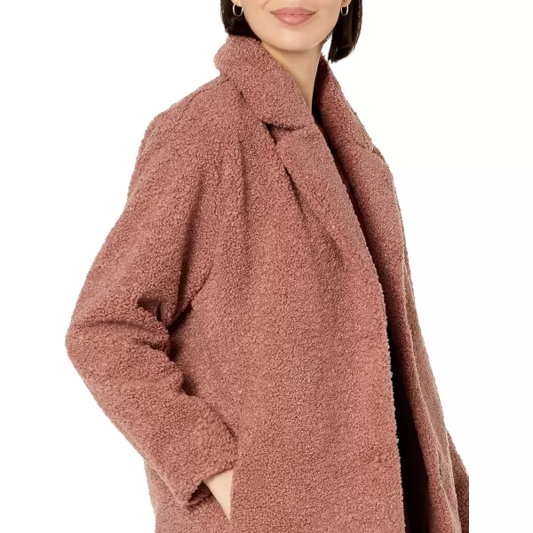 Amazon Essentials Womens Teddy Bear Fleece OversizedFit Lapel Jacket Previously Daily RitualDusty Rose