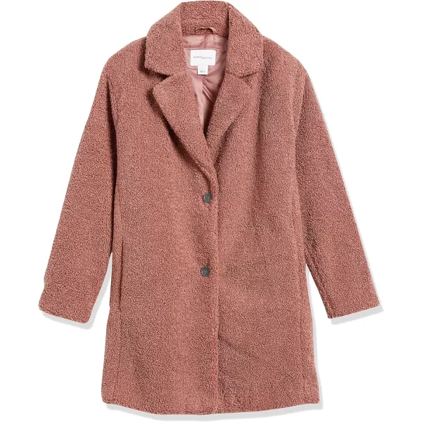 Amazon Essentials Womens Teddy Bear Fleece OversizedFit Lapel Jacket Previously Daily RitualDusty Rose