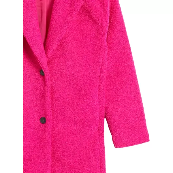 Amazon Essentials Womens Teddy Bear Fleece OversizedFit Lapel Jacket Previously Daily RitualFuchsia