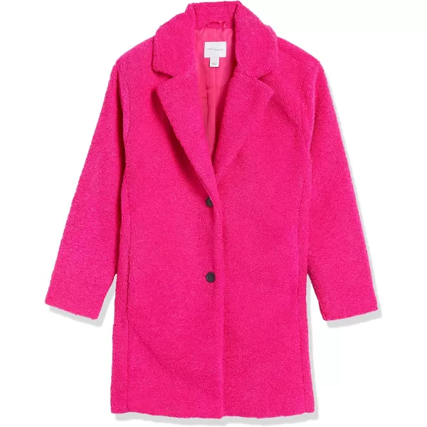 Amazon Essentials Womens Teddy Bear Fleece OversizedFit Lapel Jacket Previously Daily RitualFuchsia