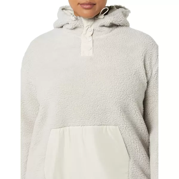 Amazon Essentials Womens Teddy Fleece Pullover Jacket Available in Plus SizeLight Grey