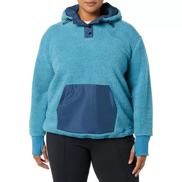 Amazon Essentials Womens Teddy Fleece Pullover Jacket Available in Plus SizeTeal Blue