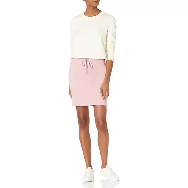 Amazon Essentials Womens Terry Cotton and Modal Drawstring Sweatshirt Skirt Previously Daily RitualDusty Pink