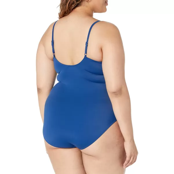 Amazon Essentials Womens Thin Strap onePiece SwimsuitDeep Blue