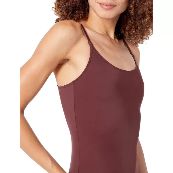 Amazon Essentials Womens Thin Strap onePiece SwimsuitDeep Brown