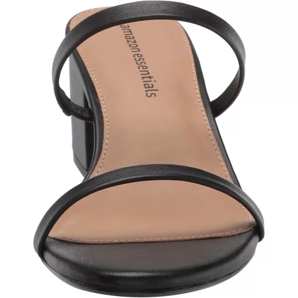 Amazon Essentials Womens Thin Two Strap Heeled SlideBlack