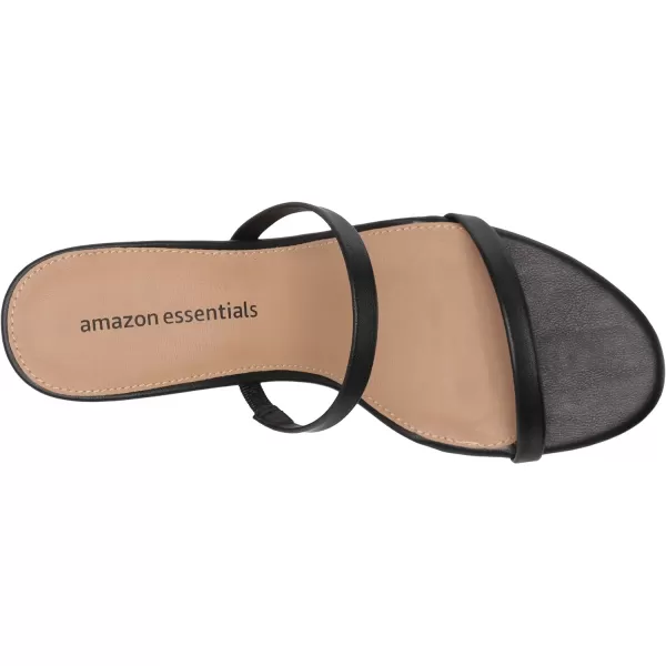 Amazon Essentials Womens Thin Two Strap Heeled SlideBlack