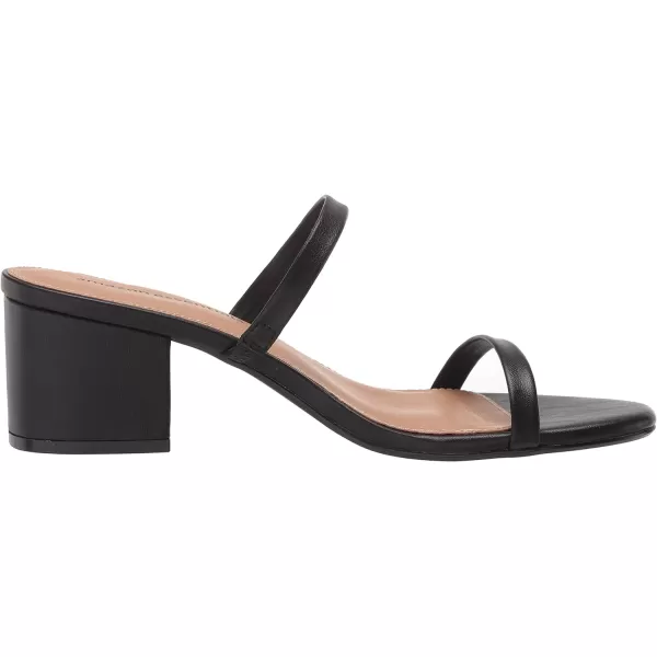 Amazon Essentials Womens Thin Two Strap Heeled SlideBlack