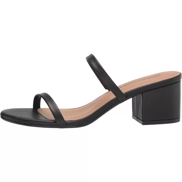 Amazon Essentials Womens Thin Two Strap Heeled SlideBlack