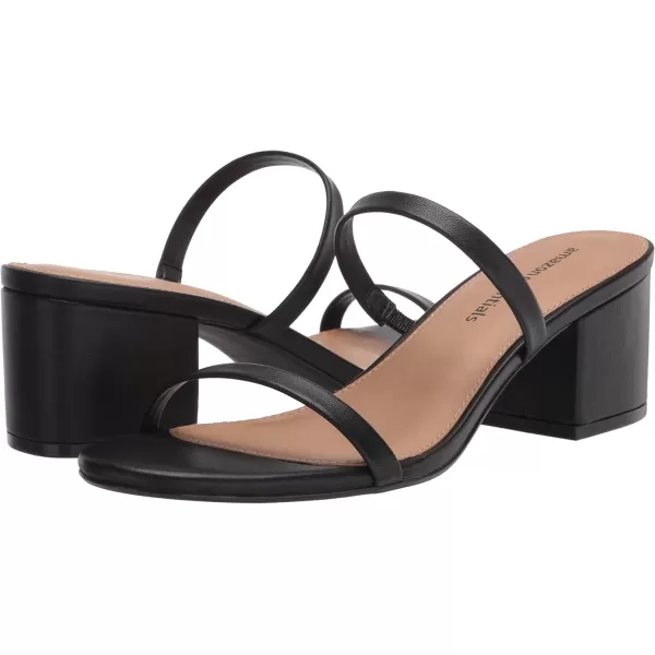 Amazon Essentials Womens Thin Two Strap Heeled SlideBlack