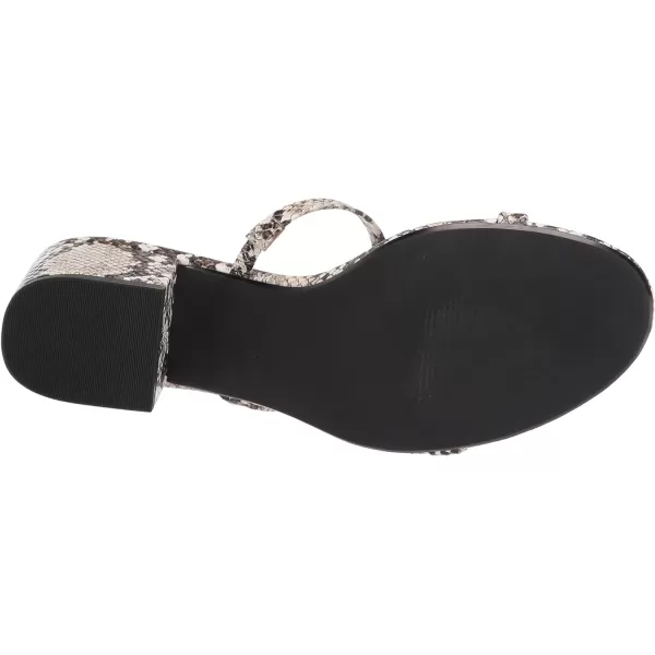 Amazon Essentials Womens Thin Two Strap Heeled SlideBlack White Snake Print