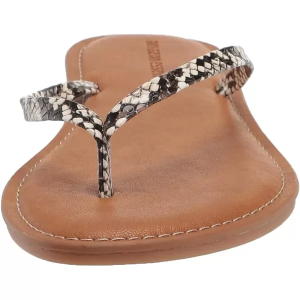 Amazon Essentials Womens Thong SandalBlack White Snake Print