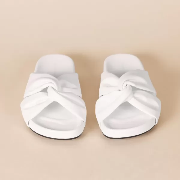 Amazon Essentials Womens Twist Slide SandalWhite